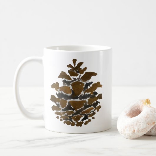 Mug Pine cône Wilderness peinture de Noël (Avec donut)