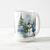 Mug Pine de neige Bois d'hiver Musique de Noël (Devant droit)