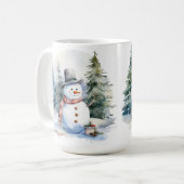 Mug Pine de neige Bois d'hiver Musique de Noël (Devant gauche)