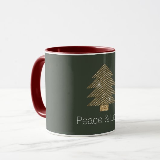 Mug Pine Green Gold Glitzy Parties scintillant Arbre d (Devant gauche)