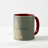 Mug Pine Green Gold Parties scintillant Étincelle Arbr (Devant droit)