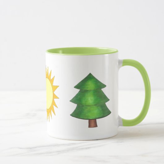 Mug Pine Tree Sun Mountain Escalade Randonnée Camp Nat (Droite)