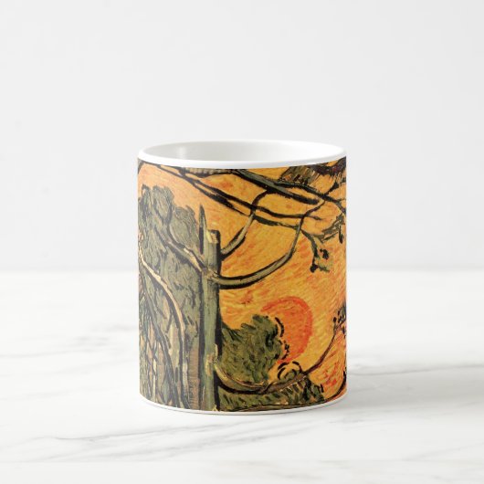Mug Pine Trees Red Sky Setting Soleil par Vincent van  (Centre)