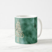 Mug Pine Turquoise Vert or Noël (Devant droit)