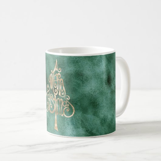 Mug Pine Turquoise Vert or Noël (Devant droit)