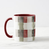 Mug Pine Vert ivoire Rouge rayures (Gauche)