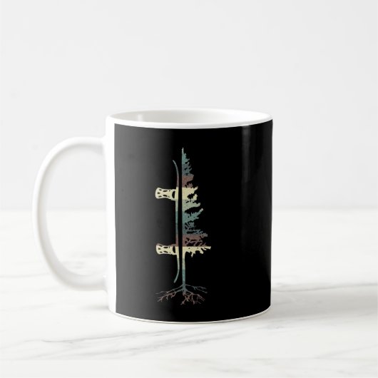 Mug Pine vintage Snowboard Snowboard Cadeau Teft (Gauche)