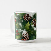 Mug pinecones à crête de neige et coupe saint festive (Devant gauche)