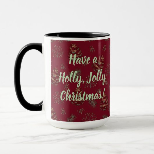 Mug Pinecones & Berries Holly Jolly (Gauche)