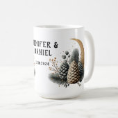 Mug Pinecones et Crescent Lune Amour hivernal (Devant droit)