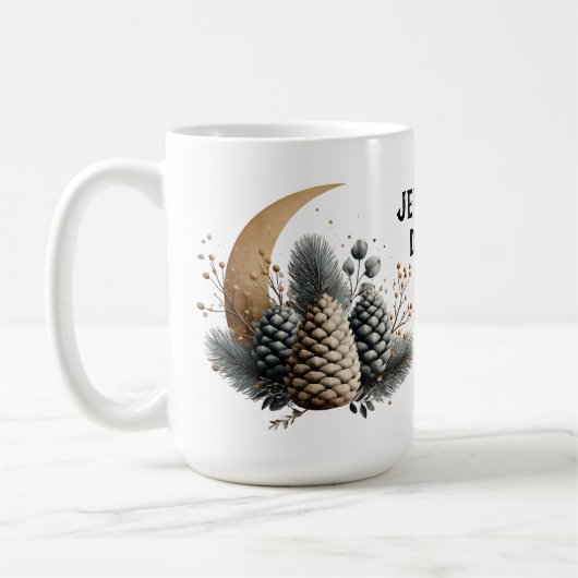 Mug Pinecones et Crescent Lune Amour hivernal (Gauche)