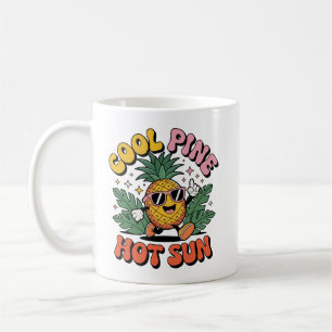 Mug Pinède Cool Soleil Chaud Vibes Rétro Ananas Été
