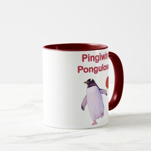 Mug ping-pong de pingouin d'uLose d'iWin (Devant droit)
