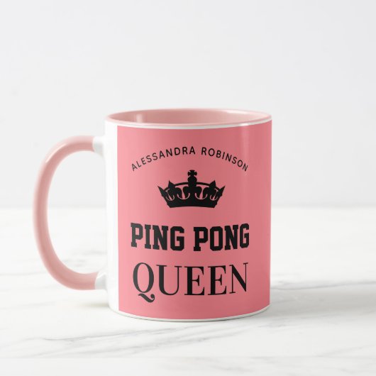 Mug Ping Pong Queen Nom personnalisé (Gauche)