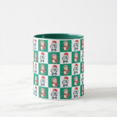 Mug Pingin Père Noël aquarelle Joyeux motif de Noël (Centre)
