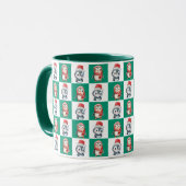Mug Pingin Père Noël aquarelle Joyeux motif de Noël (Devant gauche)