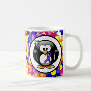 Mug Pingouin à ruban bleu et violet
