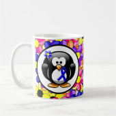 Mug Pingouin à ruban de sensibilisation bleu (Gauche)