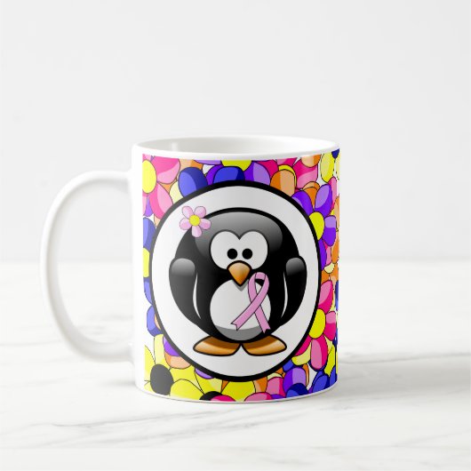 Mug Pingouin à ruban de sensibilisation rose (Gauche)