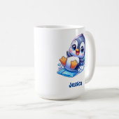 Mug Pingouin adorable glissant sur la glace (Devant droit)