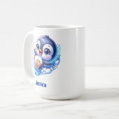Mug Pingouin adorable glissant sur la glace (Devant gauche)