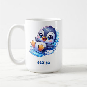 Mug Pingouin adorable glissant sur la glace
