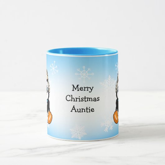 Mug Pingouin attrapé à la main avec boules de neige (Centre)