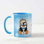 Mug Pingouin attrapé à la main avec boules de neige (Gauche)