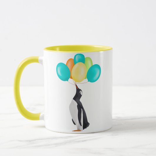 Mug Pingouin Avec Ballons Colorés (Gauche)