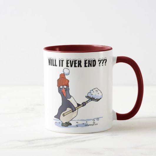 Mug Pingouin bloqué par la neige (Droite)