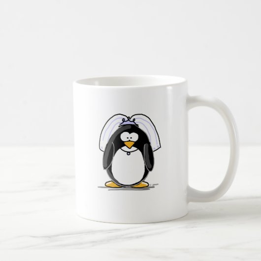 Mug Pingouin de jeune mariée (Droite)