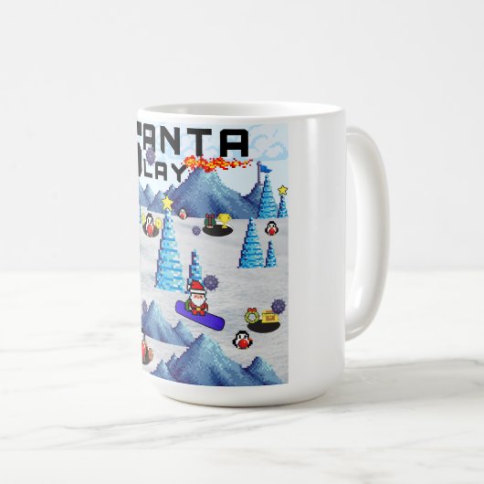 Mug Pingouin de l'équipe de snowboard père Noël de Mik (Devant droit)