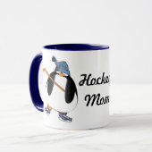 Mug Pingouin de maman de hockey avec bâton de hockey (Devant gauche)