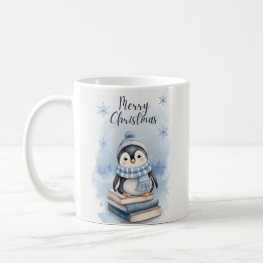 Mug Pingouin de Noël aquarelle (Gauche)