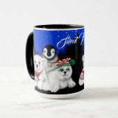 Mug Pingouin de Noël bébé phoque de l'ours polaire (Devant gauche)