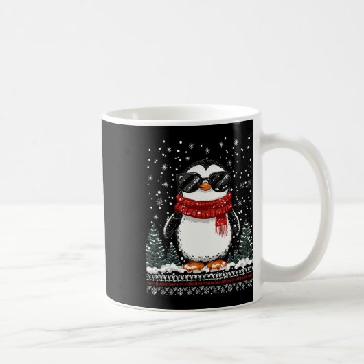 Mug Pingouin de Noël drôle avec Sungles laide Christma (Droite)