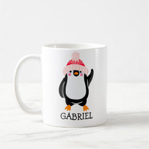 Mug Pingouin de Noël mignon personnalisé en Casquette 