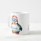 Mug Pingouin de Noël personnalisé (Devant gauche)