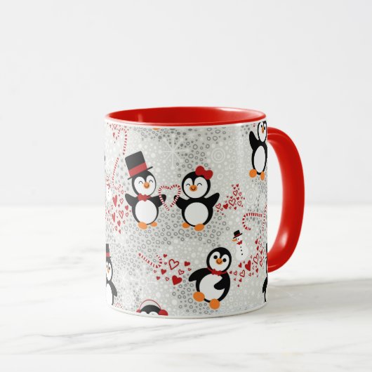 Mug Pingouin de Noël très fin (Devant droit)