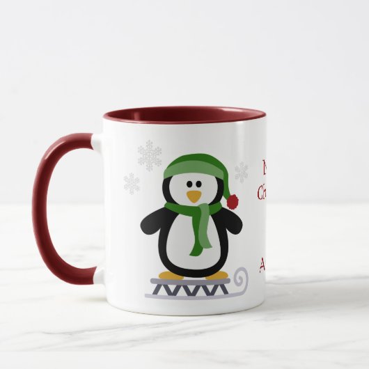 Mug Pingouin de Noël vert (Gauche)