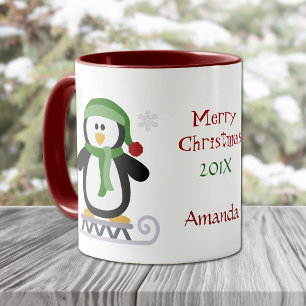 Mug Pingouin de Noël vert