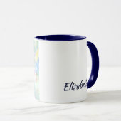 Mug Pingouin d'empereur avec l'aquarelle de poussin de (Devant droit)