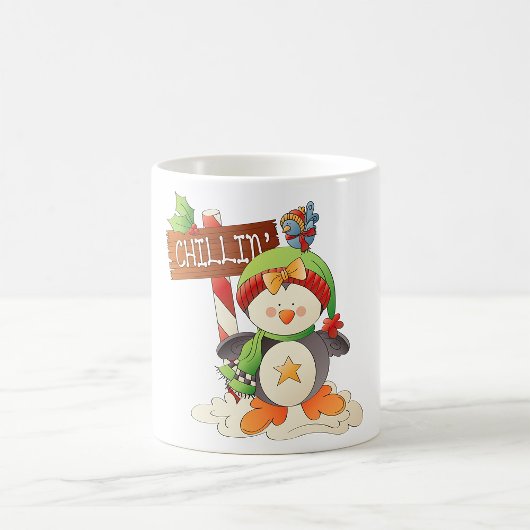 Mug Pingouin d'hiver et oiseau Chillin Noël