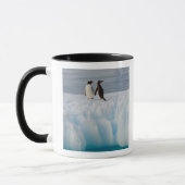 Mug pingouin doux, Pygoscelis Papouasie, sur la glace  (Gauche)