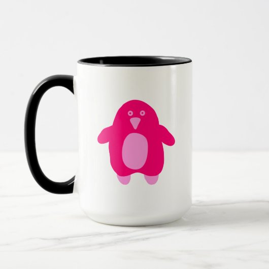Mug Pingouin en caricature rose (Gauche)
