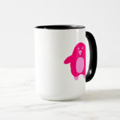Mug Pingouin en caricature rose (Devant droit)