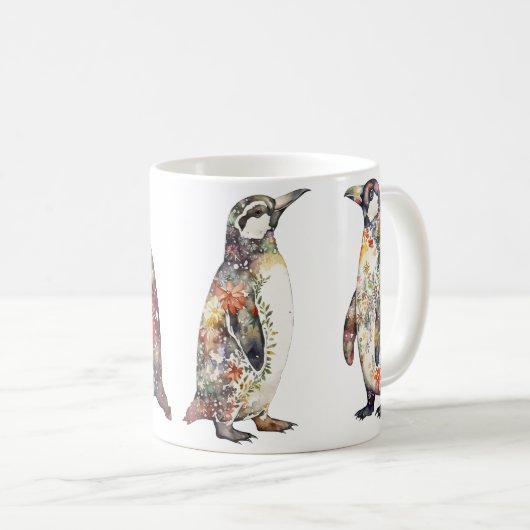 Mug Pingouin floral mou (Devant droit)