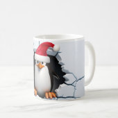 Mug Pingouin mignon 3D avec Santa Hat (Devant droit)