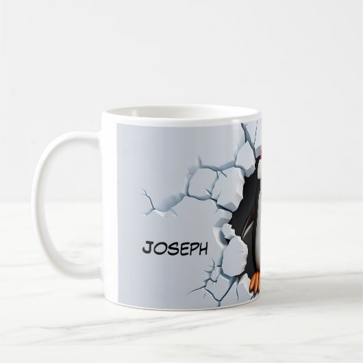 Mug Pingouin mignon 3D avec Santa Hat (Gauche)