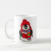 Mug Pingouin mignon avec Noël Carol Christmas Holly (Gauche)